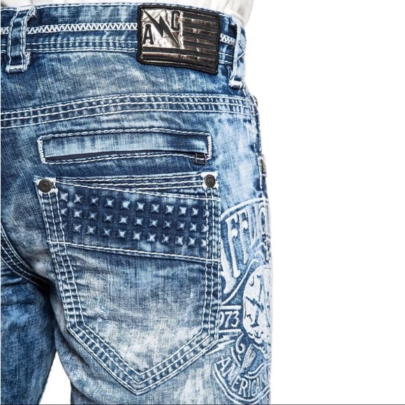 AFFLICTION Men Denim Jeans GAGE RELENT FLETCH Embr - Picture 8 of 9
